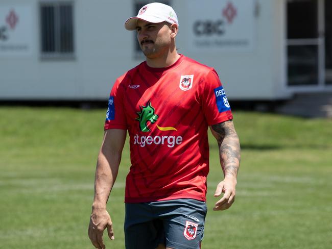 St George Illawarra's Jack Bird at Dragons training.  Source - Dragons Digital