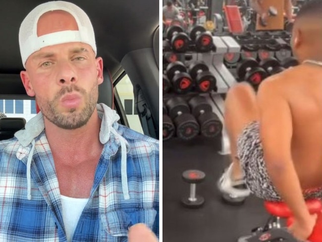 Allie posted a video shaming a man for being shirtless at the gym. Picture: TikTok