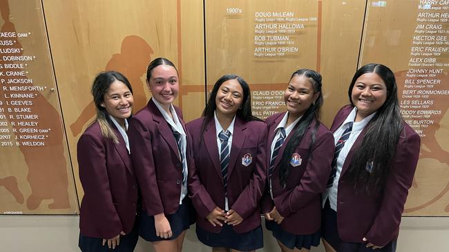 Ipswich SHS students Lynn Nielsen, Ariana Henderson, Shalom Sauaso, Dmaris Setu and Joyce Vunipola at the season launch. We will preview the school’s girls’ program next month.