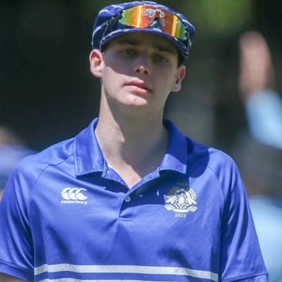 Will Neubecker. GPS First XI cricket round 4 action between BBC and Nudgee College. Picture: Stephen Archer.