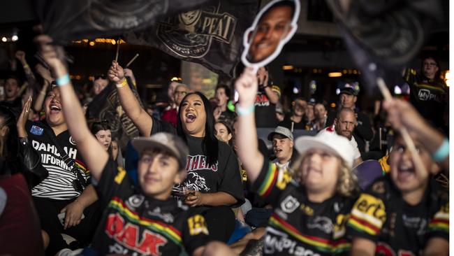 It’s going to be a long night of celebrations for the Penrith Panthers fans. Picture:NewsWire / Monique Harmer