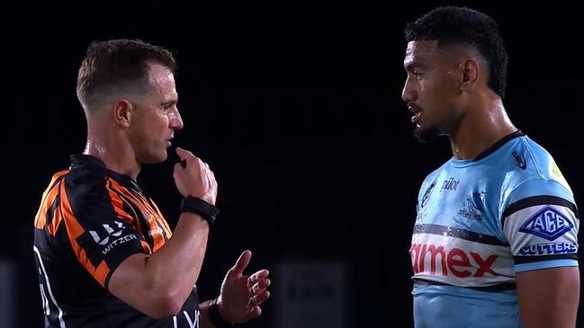 Mulitalo was quickly sent to the sin bin. Photo: Fox Sports