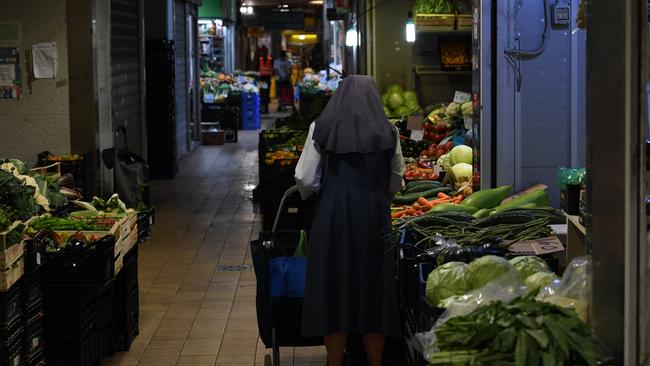 Inside the Campo Di Fiori market in the centre of Rome. Picture: James D. Morgan/Getty Images