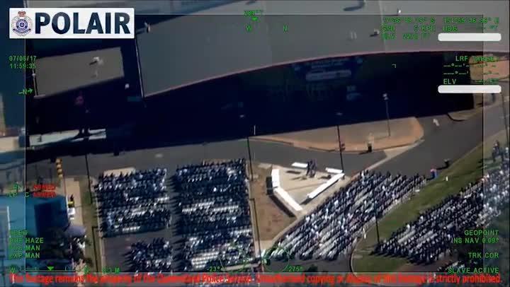 Funeral of Senior Constable Brett Forte from the air