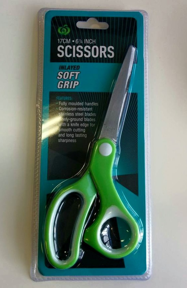 Woolworths scissors package can't be opened without scissors
