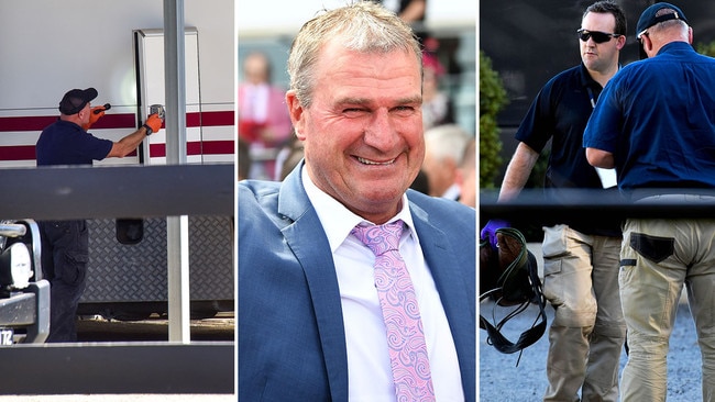 Police allegedly uncovered jiggers, cocaine and unlicenced firearms at the stables of star trainer Darren Weir. Picture: AAP/Supplied