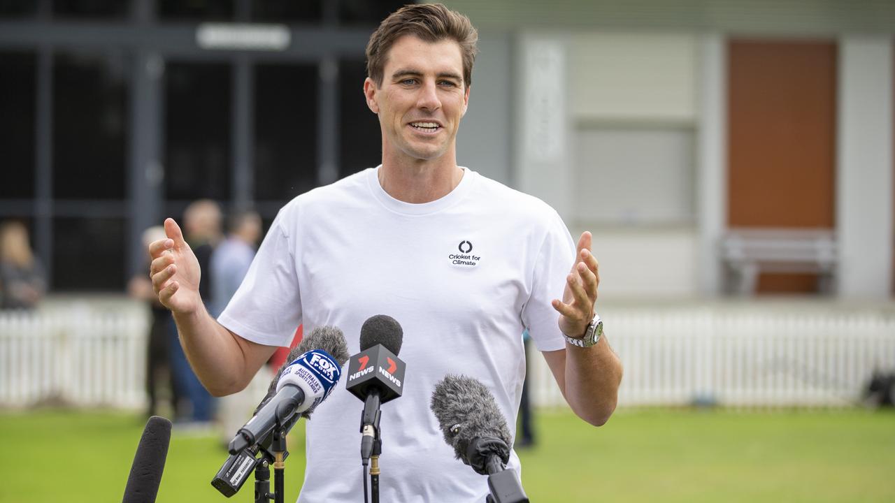 Pat Cummins launches Cricket for Climate. Picture: NCA NewsWire / Christian Gilles.