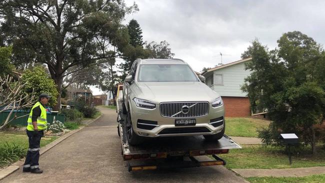 The stolen car at the centre of the Ambarvale major police operation.