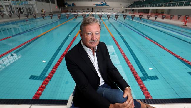 Swimming Australia president John Bertrand at Melbourne Sports and Aquatic Centre yesterday. Picture: David Geraghty.