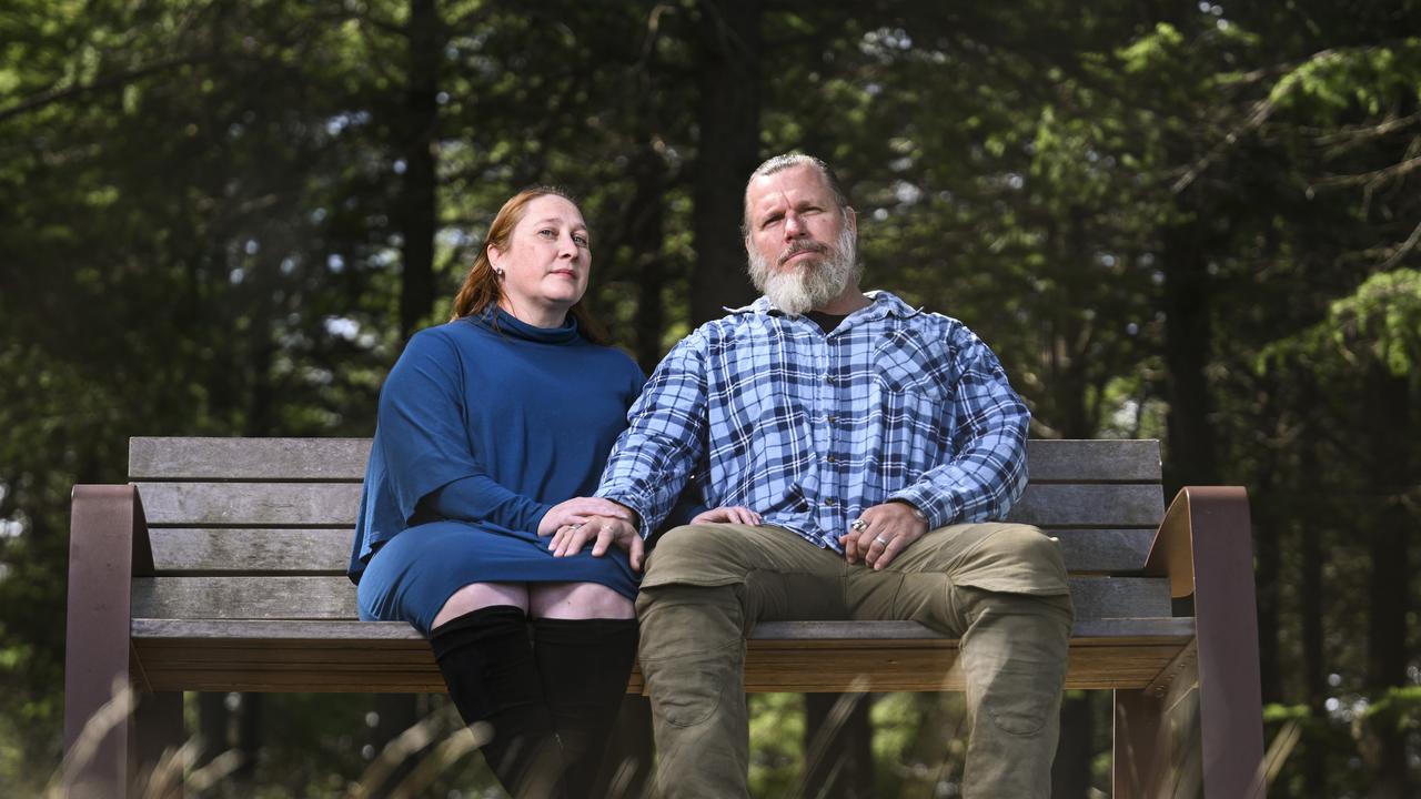 Former Navy Lieutenant Commander Tim Stroud and his wife Susan Little. Picture: NCA NewsWire / Martin Ollman