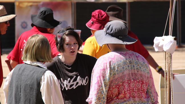 Pre race chats at the Henley on Todd in Alice Springs, Saturday, August 17, 2024. Picture: Gera Kazakov