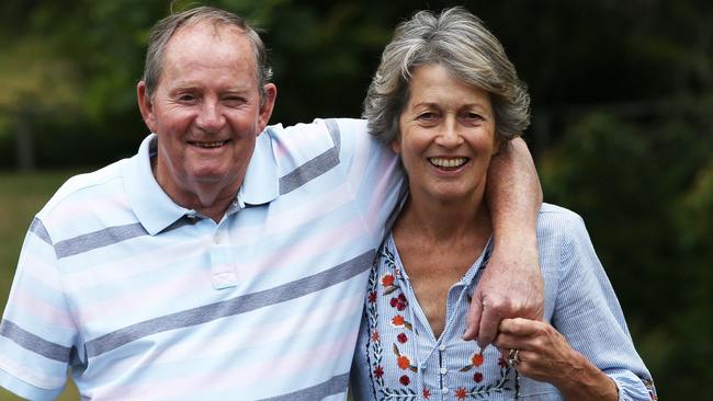 Jack Newton with his wife Jackie, who says he has given up drinking and smoking. Picture: Peter Lorimer.