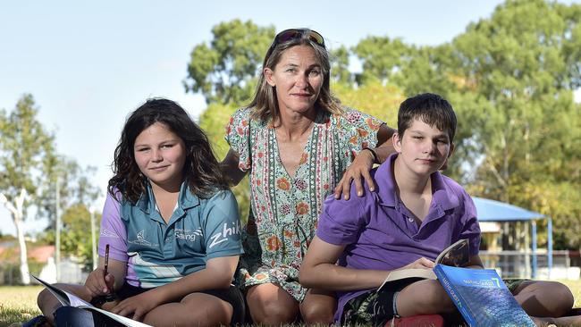 Natasha Stanta is hoping a proposed new school for autistic children goes ahead at Mount Louisa. Natasha has two sons, Jake Priora, 12 and Josh Priora, 10. PICTURE: MATT TAYLOR.