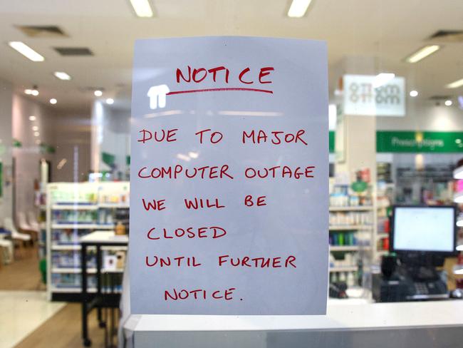 Businesses all around the world have been affected by Crowdstrike outage which affects Microsoft based computers. Terry White Chemist at the Gasworks in Brisbane closed its doors during the outage. Newstead Friday 19th July 2024 Picture David Clark