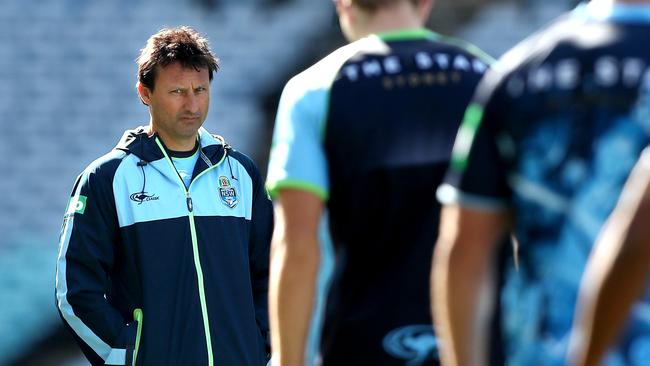 Coach Laurie Daley during the NSW Blues Origin team captains run.
