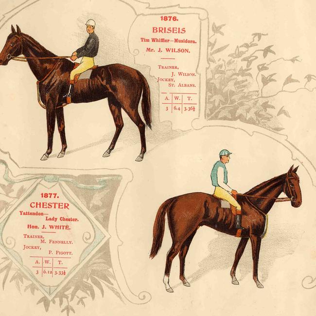 Winners of the 1876 and 1877 Melbourne Cups. Picture: Victoria Racing Club Collection.