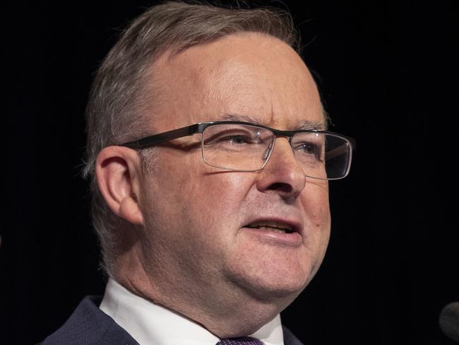 Federal Labor leader Anthony Albanese is seen during an address to the Queensland Media Club in Brisbane, Wednesday, February 19, 2020. Federal Labor leader Anthony Albanese will vow to improve Australia's superannuation system in a major policy speech. (AAP Image/Glenn Hunt) NO ARCHIVING