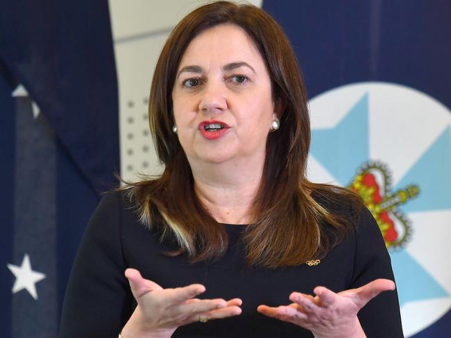 Premier Annastacia Palaszczuk announces Queensland’s reopening plan yesterday. Picture: John Gass/NCA NewsWire