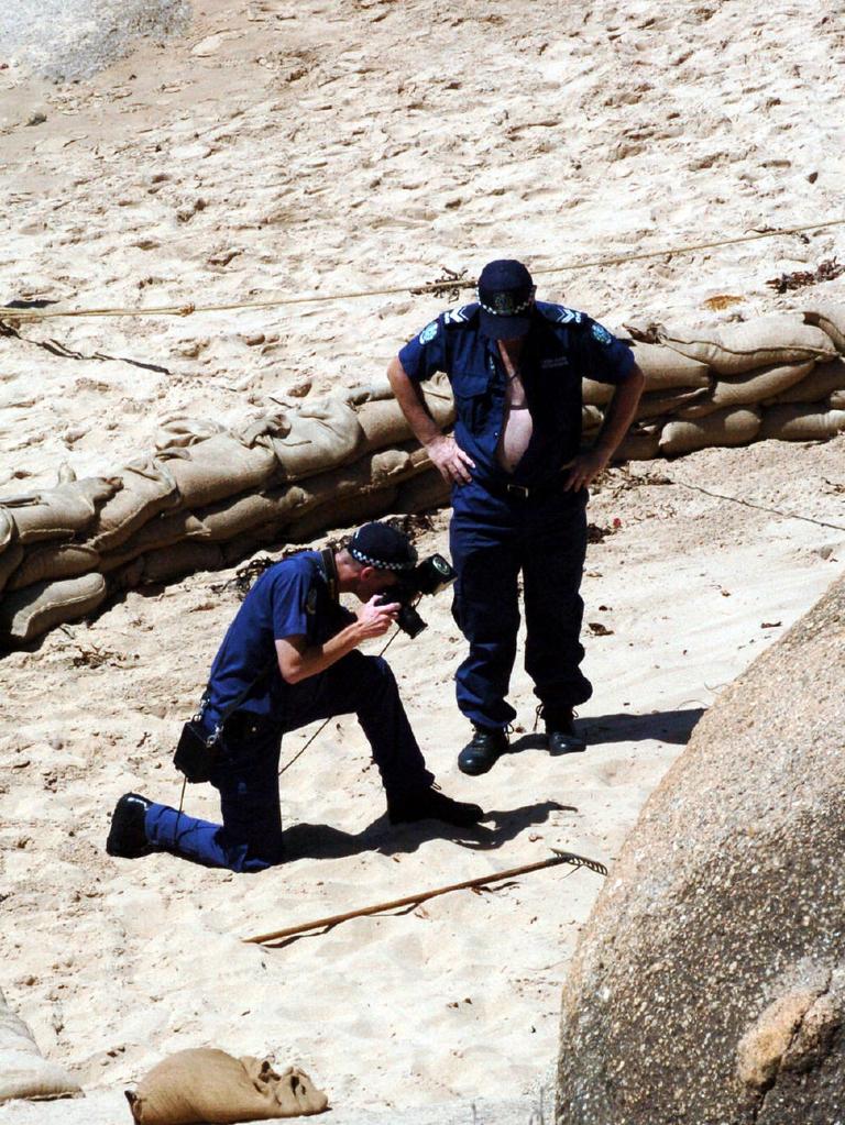 Police searching for clues after Carly Ryan’s body was found on the beach at Horseshoe Bay in 2007.