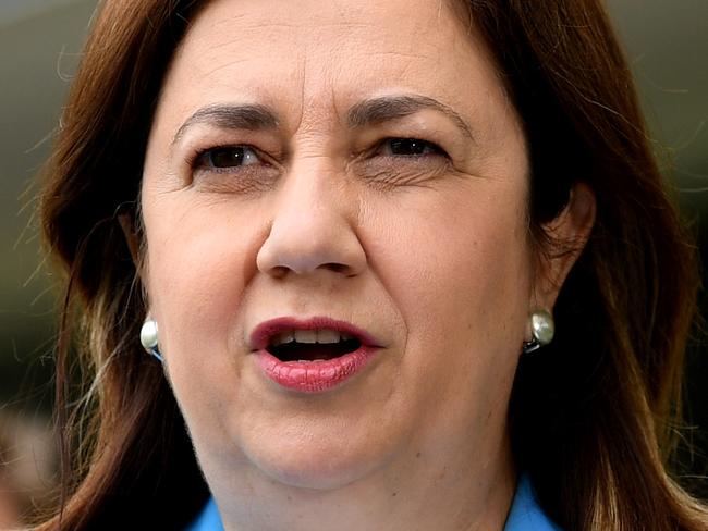 BRISBANE, AUSTRALIA - NewsWire Photos - NOVEMBER 9, 2021. Queensland Premier Annastacia Palaszczuk speaks during a press conference at the Gabba to provide a Covid update. Picture: NCA NewsWire / Dan Peled