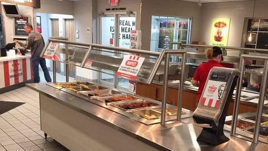 A woman shared a viral picture of a KFC buffet. Picture: Facebook.