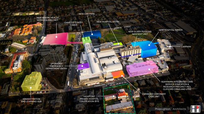 The Launceston General Hospital masterplan. Picture: Department of Health/ Philp Lighton Architects