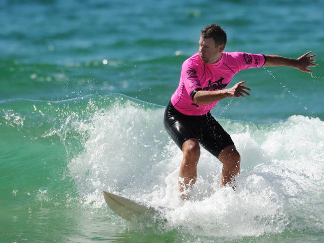 Mike Baird enjoys a surf off Manly.