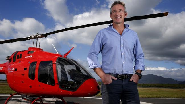 Nautilus Aviation CEO Aaron Finn with one of the firm’s traditional helicopters, which are set to be phased out. PICTURE: ANNA ROGERS