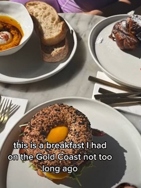 The influencer said food served on the Gold Coast made more sense. Picture: @ioanaonthecoast