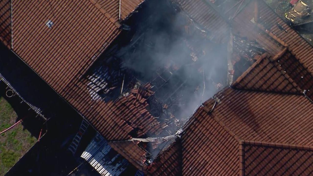 The fire was under control by 8am on Sunday. Picture: Nine News