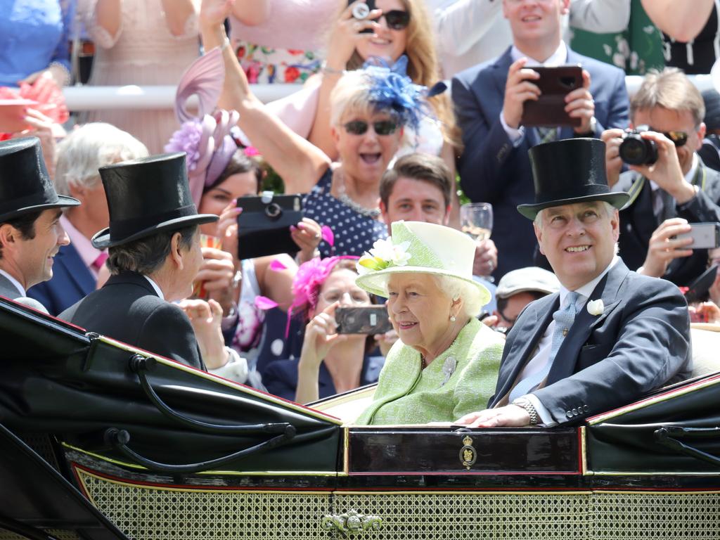 Queen Elizabeth II and Prince Andrew, Duke of York attend day five of Royal Ascot at Ascot Racecourse on June 22, 2019 in Ascot, England. Picture: Chris Jackson/Getty Images