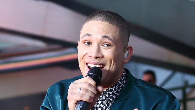 Celebrations ... Former X Factor contestant Nathaniel Willemse performs on the red carpet at the ARIA Awards 2015. Picture: Ryan Pierse/Getty Images