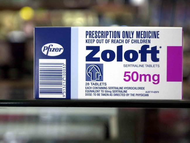 Antidepressant prescription medicine Zoloft.