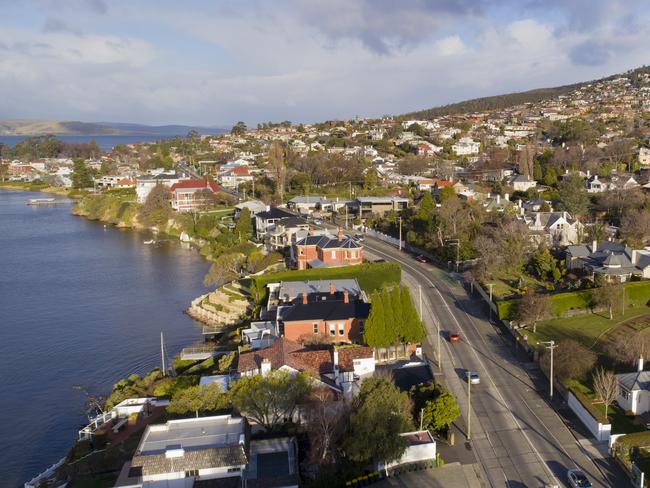 Sold On pointer Page 1. Aerial image of Sandy Bay and Sandy Bay Road. NO Byline. Generic / real estate / Hobart / file