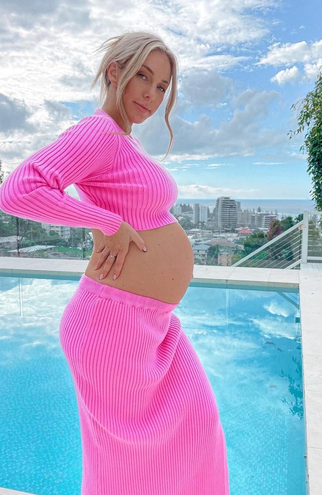 Bines was candid throughout her pregnancy about being “mum shamed” because of the size of her belly. Picture: Instagram