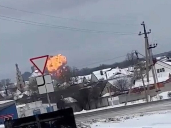 The plane carrying Ukraine POWs exploded on impact, killing all on board. Picture: Supplied