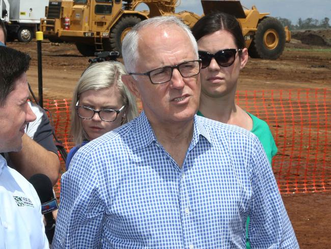 Malcolm Turnbull at the Toowoomba Second Range crossing, Toowoomba. Picture: Steve Pohlner