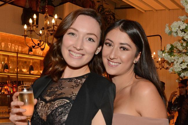 Camille Crawford and Gemma Anderton at the launch of Gold Coast Fashion Week at The Island, Surfers Paradise. Picture: Regina King