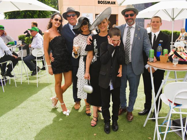 Guests in striking racewear at Penfolds Derby Day at the Flemington Racecourse on Saturday, November 02, 2024: