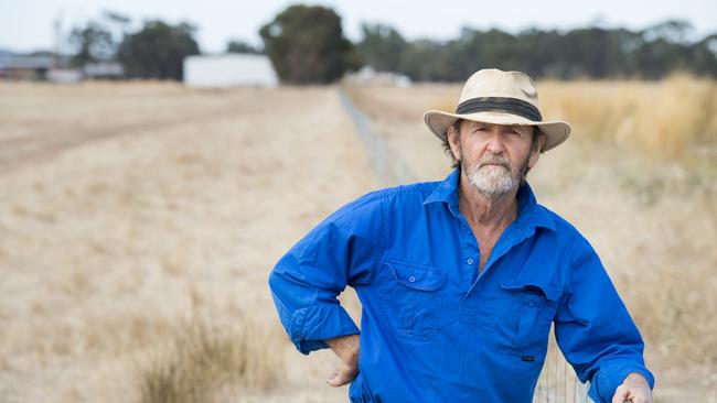 Sutherland farmer Barry Batters says “it’s a joke” that the government will rake in $177,000/km in easement taxes while farmers were offered $8000/km. Picture: Zoe Phillips