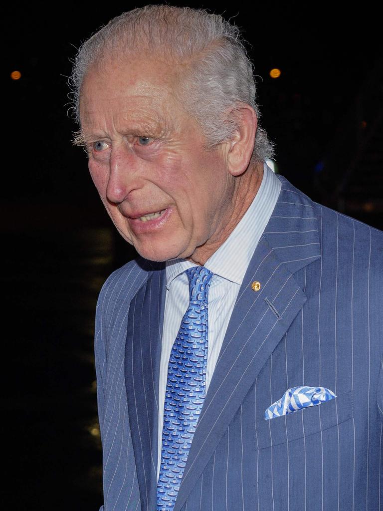 King Charles moments after his plane arrived in Sydney. Picture: Brook Mitchell/AFP