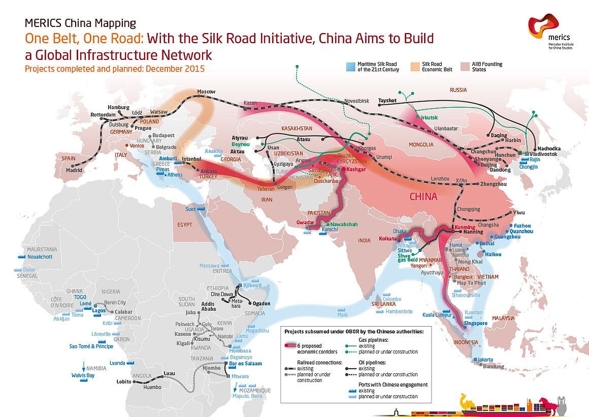 China's Belt and Road Initiative. Picture: Merics