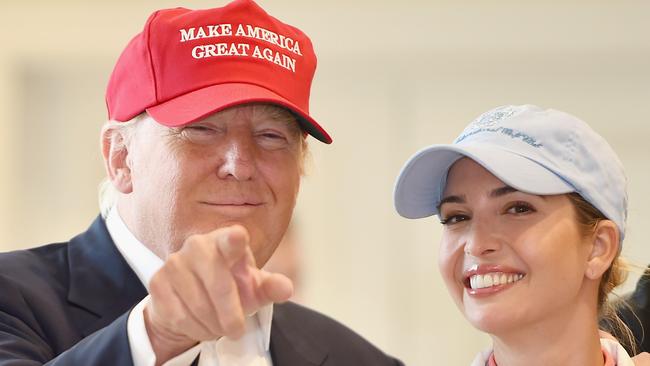 Dad vote. Trump and daughter Ivanka. Picture: Getty Images