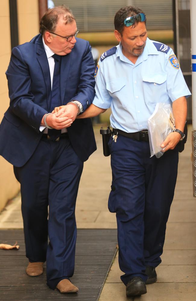 Glen McNamara leaves King Street Supreme Court minus shoes after the jury heard the opening addresses. Picture: Adam Taylor