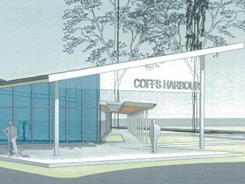 Draft drawings of the new exhibition hall at the Coffs Harbour Showground. The showground has been given more than $3 million for the new hall as well as amenities and entrance upgrades.