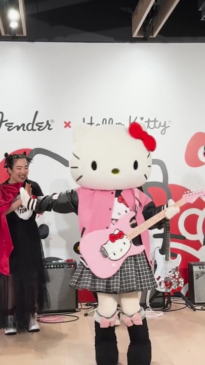 Crazy scenes at Hello Kitty guitar launch