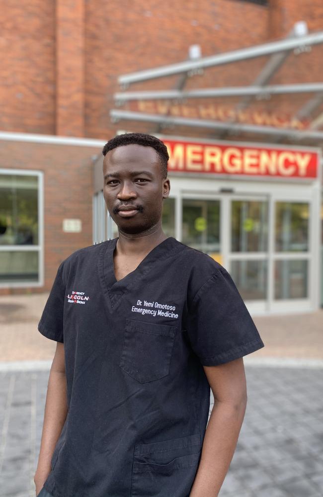 University of Queensland educated doctor Yemi Omotoso works at Lincoln Hospital in The Bronx, New York, which is the busiest emergency department in the city.