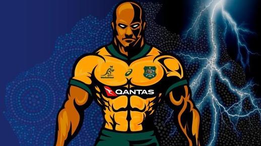 “Wazza”, the cartoon-like image of the ultimate Wallaby, was supposed to inspire Australia to the Bledisloe Cup and other trophies. Picture: Supplied