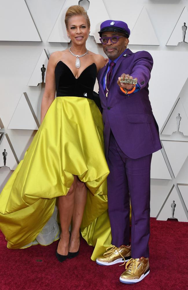 Spike Lee and his wife Tonya Lewis Lee. Picture: Mark Ralston/AFP