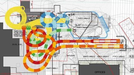 Drawings for the redevelopment of Many Surf n Slide to accommodate five slides. Picture: Supplied.